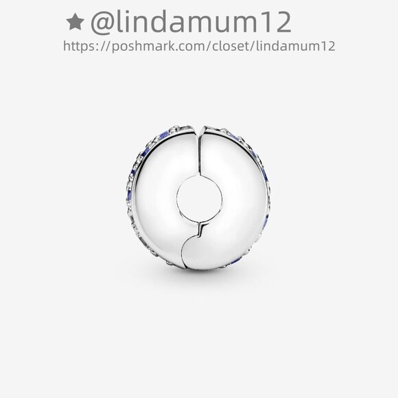 Pandora Blue Pavé Clip Charm - Picture 4 of 5